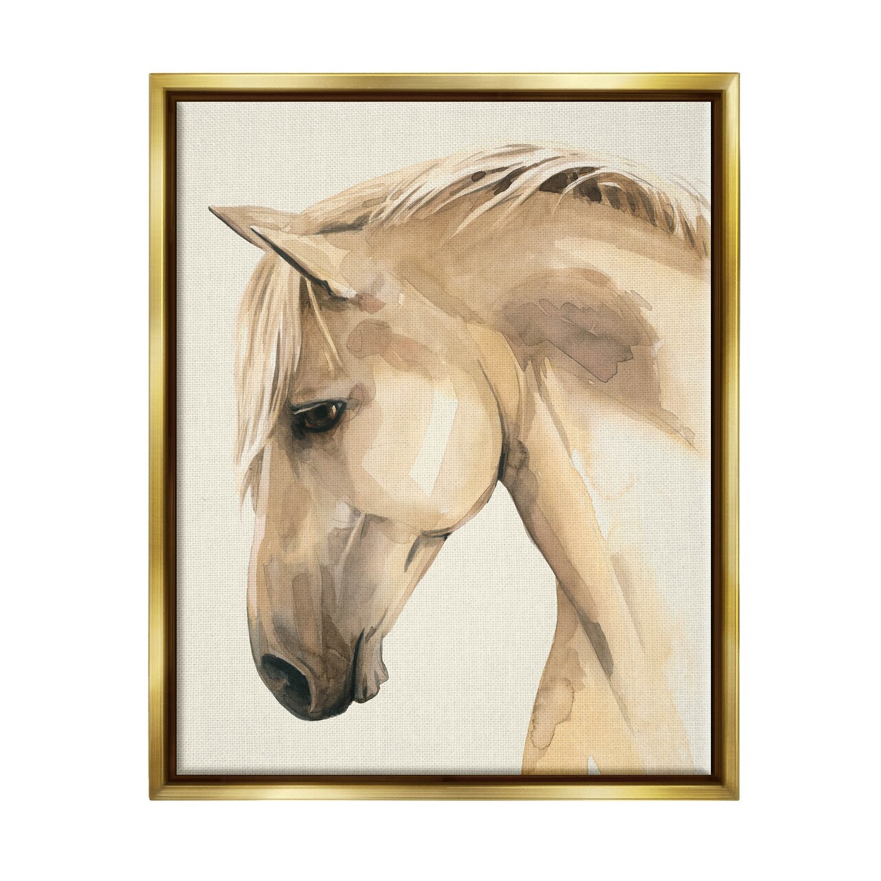 Stupell Industries Country Horse Farm Animal Portrait Black Framed Floater Canvas Wall Art